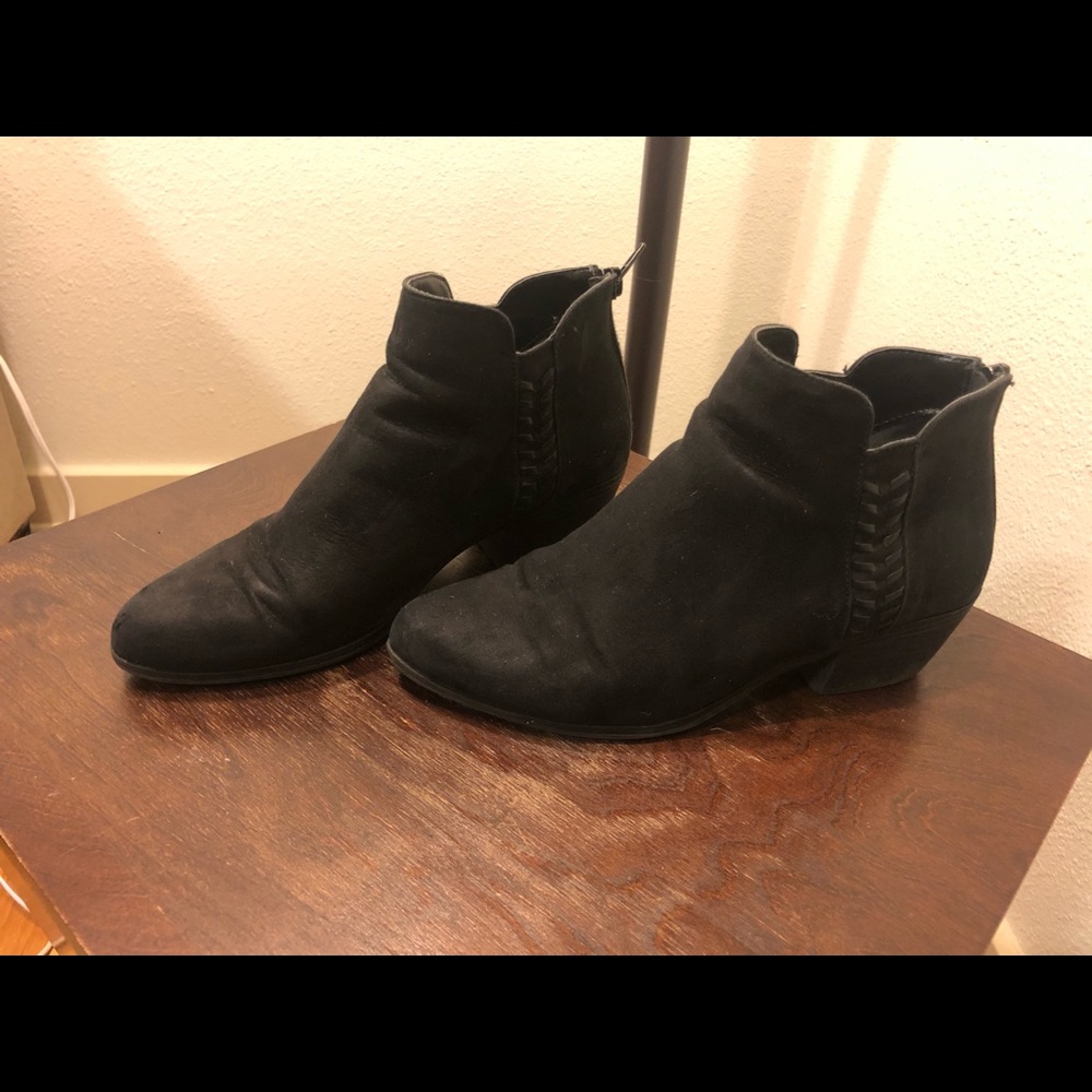 Black booties.